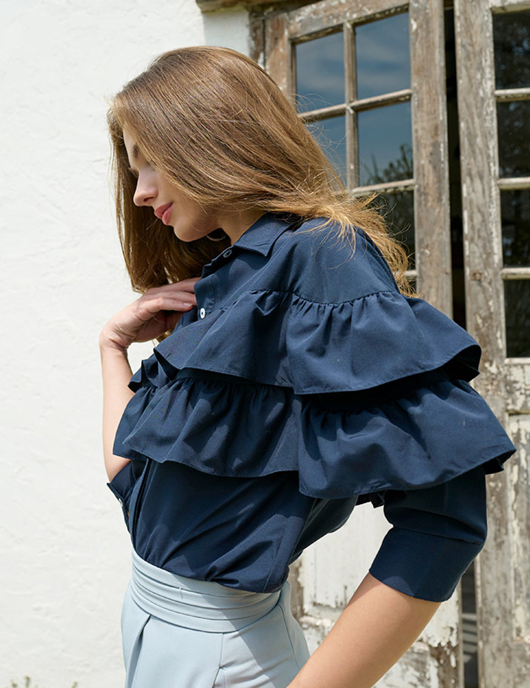 Zinnia Shirt - Midnight Navy